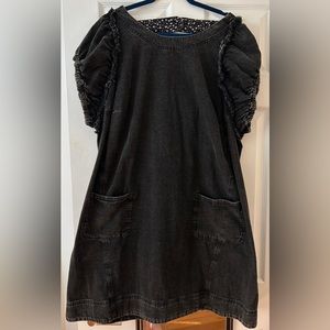 Anthropologie Black Denim Dress